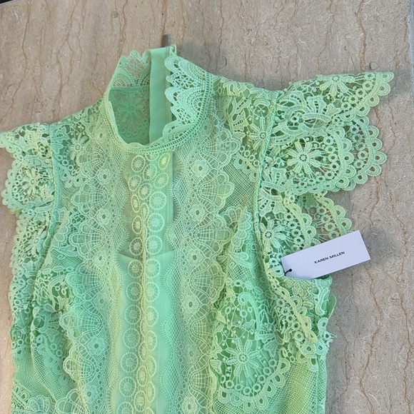 NWT Karen Millen Guipure Lace Pleated Skirt Midi Dress. Sold Out! - Picture 6 of 16